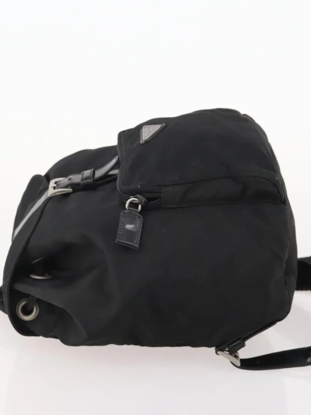 PRADA Backpack Nylon Black Silver Auth 183221